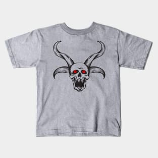 Halloween Scary Red Eye Skull Kids T-Shirt